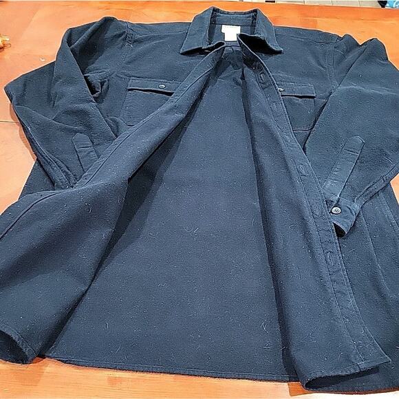 LL Bean Shirt Mens Large Tall Blue Flannel Traditional Fit Shacket Outdoor - Picture 8 of 12